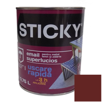 STICKY Эмаль Быстросохнущая Коричневая 0,75 л 