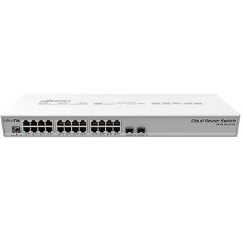 Wi-Fi роутер Mikrotik Cloud Router Switch CRS326-24G-2S+RM with RouterOS L5, 24 x Gigabit Ethernet ports, 2x SFP+ cages, 1U rackmount case, CRS326-24G-2S+RM