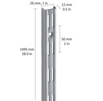 cumpără Profil perete perforație dublă 1495 mm, gri în Chișinău 