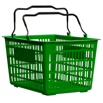 cumpără Coș din plastic 22 LT (mâner negru), verde în Chișinău 