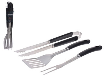 Instrumente pentru gratar 3 buc (spatula, furculita, cleste) 