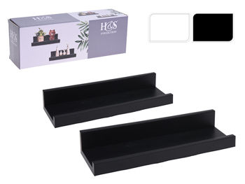 Set rafturi suspendabile 2buc 30X10X5cm, mdf, negru 