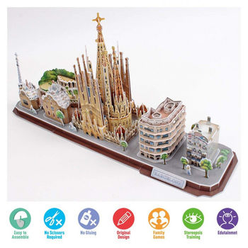 купить CubicFun пазл 3D City Line Barcelona в Кишинёве 