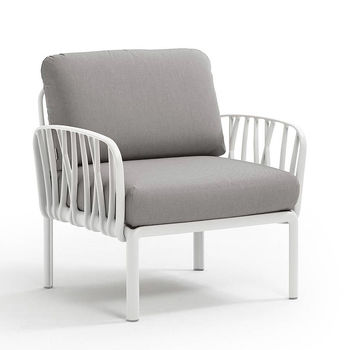 Кресло с подушками для сада и терас Nardi KOMODO POLTRONA BIANCO-grigio 40371.00.172