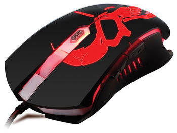 Gaming Mouse Qumo Axe, Optical, 1200-2400 dpi, 6 buttons, Soft Touch, 7 color backlight, USB 