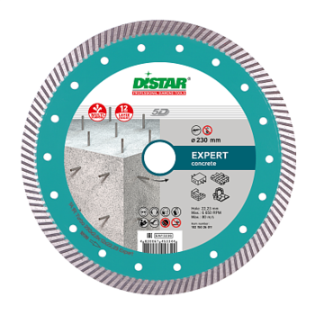 купить Алмазный диск отрезной Distar 1A1R Turbo 230x2,6x12x22,23 Expert в Кишинёве 