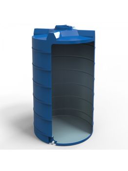 cumpără Rezervor apa 2500 L vertical, oval (albastru) cu stut D. 1" 132x233 cm (39 cm) (3.07 m³) în Chișinău 