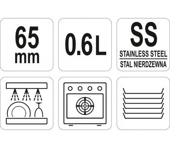 cumpără Recipient din oțel inoxidabil GN 1/9 H-65mm,V-0,6L(176x108mm) în Chișinău 