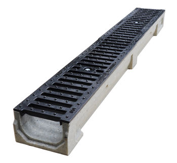 купить Решетка канализационная чугунная (2 шт.) с лотком бетонным 1000x130x80 мм EN124 C250 в Кишинёве 