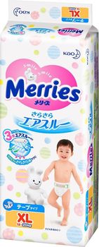 Scutece Merries XL (12-20 kg), 44 buc. 