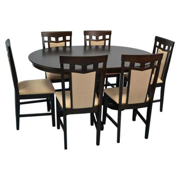 Costacurta Стол Capella Chocolate + 6 стульев Deepa R Chocolate/Bej