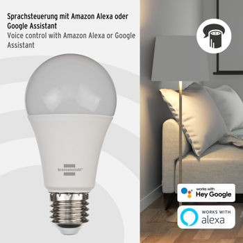 cumpără 9W E27 Bec LED inteligent SB 800 E27 (bec WiFi compatibil cu Amazon Alexa și Google Assistant, temporizator integrat, aplicație gratuită) brennenstuhl®Connect în Chișinău 