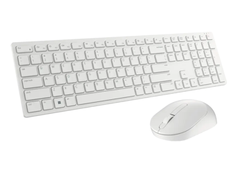 Комплект клавиатуры и мыши DELL KM5221W, беспроводной, белый 