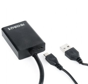 Adapter VGA M to HDMI F, Cablexpert "A-VGA-HDMI-01", VGA into digital HDMI + 3.5 mm audio 