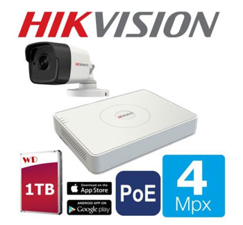 HIKVISION by HIWATCH POE 4 МЕГАПИКСЕЛИ IP 1TB 