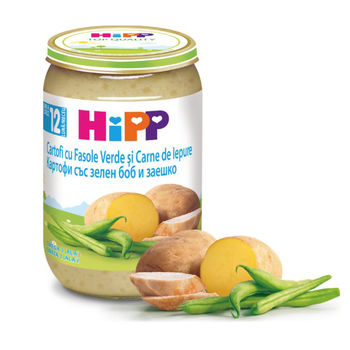 cumpără Hipp 6853 Pireu cartof cu fasole verde și iepure 220g în Chișinău 