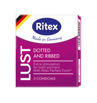 Презервативы - RITEX LUST - Точечная и ребристая поверхность, 3шт. 