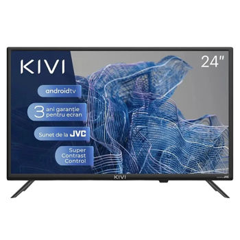 24" LED SMART TV KIVI 24H750NB, 61cm, 1366x768 HD, Android TV, Black 