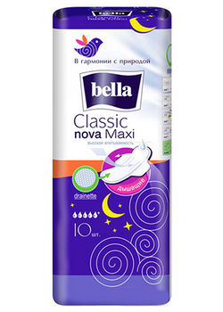 Прокладки Bella Classic Nova Maxi Drainette, 10 шт. 