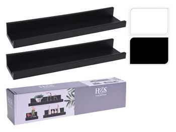 Set rafturi H&S suspendabile 2buc 45X10X5cm, mdf, alb/negru 