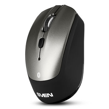 Wireless Mouse SVEN RX-585SW Silent, Optical, 1000-1600 dpi, 6 buttons, Ambidextrous,BT+2.4Ghz, Grey 