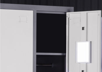 купить Металлический шкаф с 2 дверьми, белый-серый 380x450x2000 мм в Кишинёве 