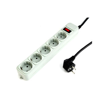 Priza cu protectie - prelungitor Gembird Surge Protector SPG3-B-15C, 5 Sockets, 4.5m, up to 250V AC, 16 A, safety class IP20, Grey (Priza cu protectie - prelungitor/basic surge protection)