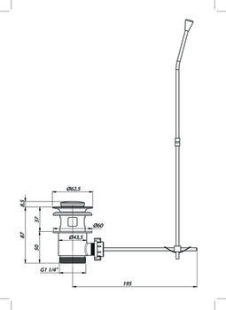 cumpără Ventil lavoar click-clack D. 1.1/4" (crom) cu tija PUP01  GPD în Chișinău 