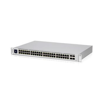 Switch Ubiquiti UnFi Switch 48 (USW-48-POE), 48-Port 802.3at PoE Gigabit Switch with SFP, 4-ports SFP 1G, 32 ports POE+ IEEE 802.3at/af, PoE Output 195W, 1.3" Touchscreen display, Non-Blocking Throughput: 52 Gbps, Switching Capacity: 104 Gbps, Rackmountable