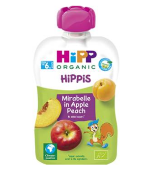 Пюре HIPPiS Mirabelle с яблоком - персиком (6 месяцев) 100 г 