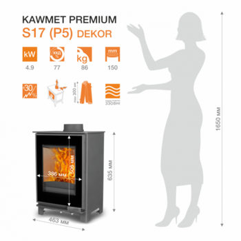 Soba din fontă KAWMET Premium VENUS 4,9 kW 