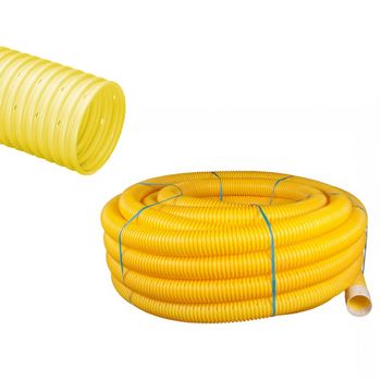 cumpără Teava corugata drenaj PVC D.200 (galben)  EGEPLAST în Chișinău 