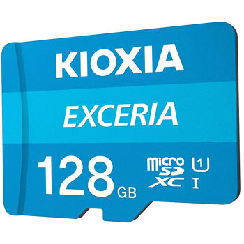 Card de memorie 128GB Kioxia Exceria LMEX1L128GG2 microSDHC (Toshiba), 100MB/s, (Class 10 UHS-I) + Adapter MicroSD->SD
