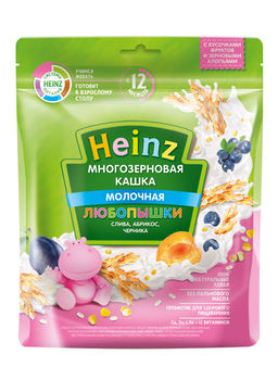 Каша Heinz молочная многозерновая слива-абрикос-черника 200г с 12 месяцев 