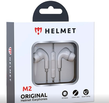 Helmet Earphones M2 Series (3.5mm), White 