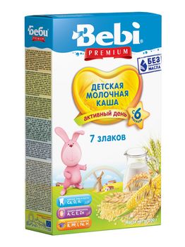 Каша Колинска Bebi Premium молочная7 злаков 200г с 6месяцев 