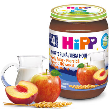 купить Пюре Hipp Good Night манный десерт с с яблоками и персиками (4+ мес.), 190 г в Кишинёве 