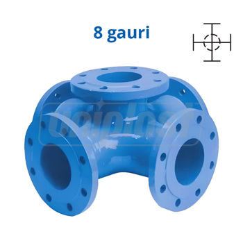 cumpără Cruce fonta cu 2 planuri cu flanse pentru hidrant D. 80 x 80 x 80 PN16, L=330 mm (8 gauri) în Chișinău 