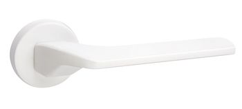Дверная ручка на розетке Corsa матовый белый + накладка под цилиндр 