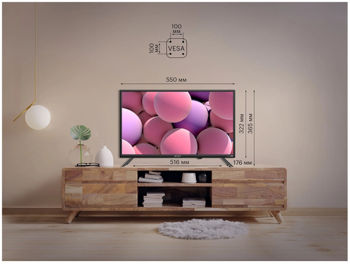 24" LED SMART TV KIVI 24H750NB, 61cm, 1366x768 HD, Android TV, Black 