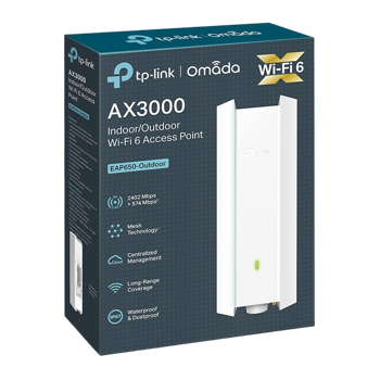 Wi-Fi 6 Dual Band Access Point TP-LINK "EAP650-Outdoor", 2976Mbps, OFDMA, Gbit Port, Omada Mesh, PoE 