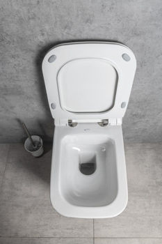 Унитаз подвесной WC VEA CUBO RIMLESS с крышкой SLIM soft close 