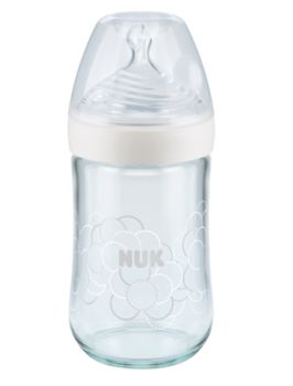 купить Nuk бутылочка стекляная с силиконовой соской Nature Sense, 0-6 мес.240 мл в Кишинёве 