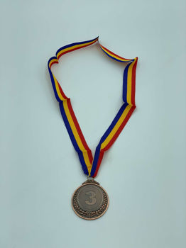Medalie cu panglica pt locul 3, d=6.5 cm 982-1 (1718) 