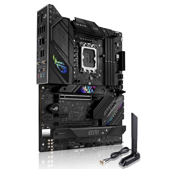 Placa de baza ASUS ROG STRIX B760-F GAMING WIFI Intel B760, LGA1700, Dual DDR5 7800+MHz, PCIe 5.0 x16, Display Port/HDMI, USB3.2, USB Type-C, SATA RAID, 3 x M.2 slots PCIe 4.0 x4, SB 8-Ch., 2.5Gb Ethernet, Wi-Fi 6E 802.11ax, Aura Sync RGB Lighting