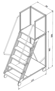 cumpără Scara cu platforma Gama Cirus 1398x1223x700 mm, 5+1 trept în Chișinău 