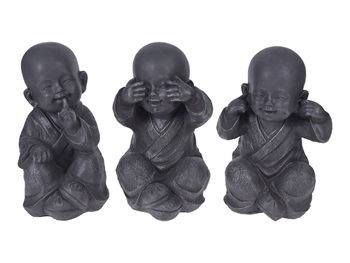 Statuetă "Buddha nu vede, nu aude, nu vorbește rău" 27 cm 