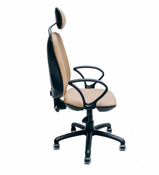 Офисное кресло Regbi темно-бежевое (подголовник, neapoli 16) 
