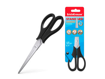 Ножницы ErichKrause EasyCut 17cm, черные 