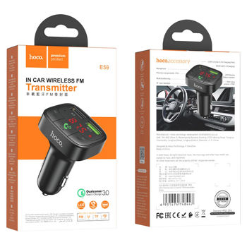 Hoco E59 Promise QC3.0 car BT FM transmitter 